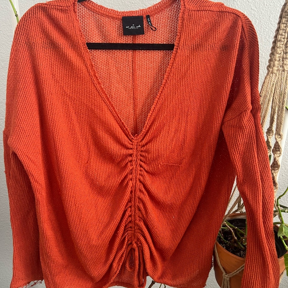 NAK Orange Ruched Women's Top